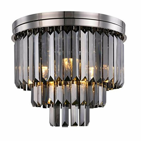 GLOWFLOW 1231F20PN-SS-RC Sydney 9 Light Flush Mount Royal Cut Crystals - Polished Nickel GL2222031